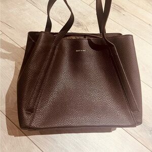 Matt & Nat Dark Brown Textured Tote